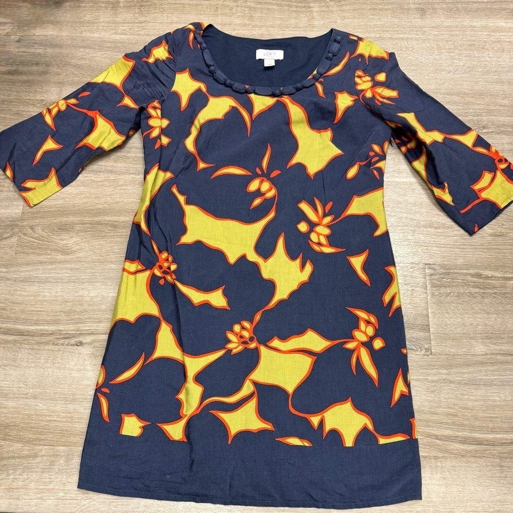 Loft Ann Taylor loft beautiful bold pattern dress 2P